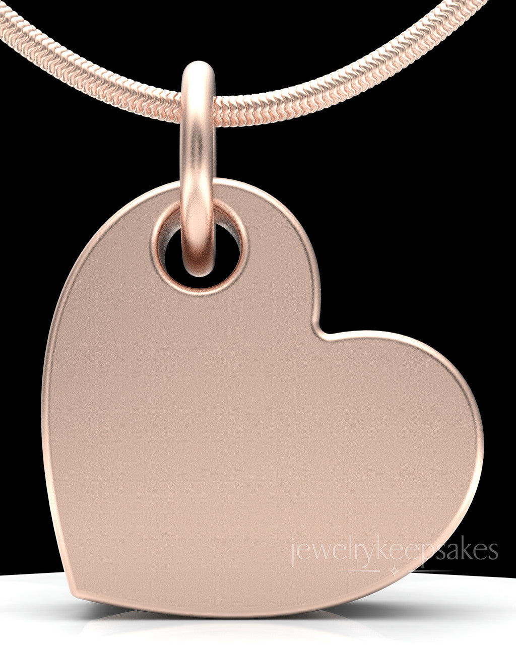 Rose Gold Plated Angled Heart Permanently Sealed Waterproof Keepsake Jewelry