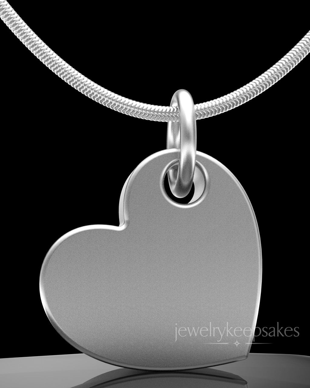 Sterling Silver Angled Heart Permanently Sealed Waterproof Keepsake Jewelry