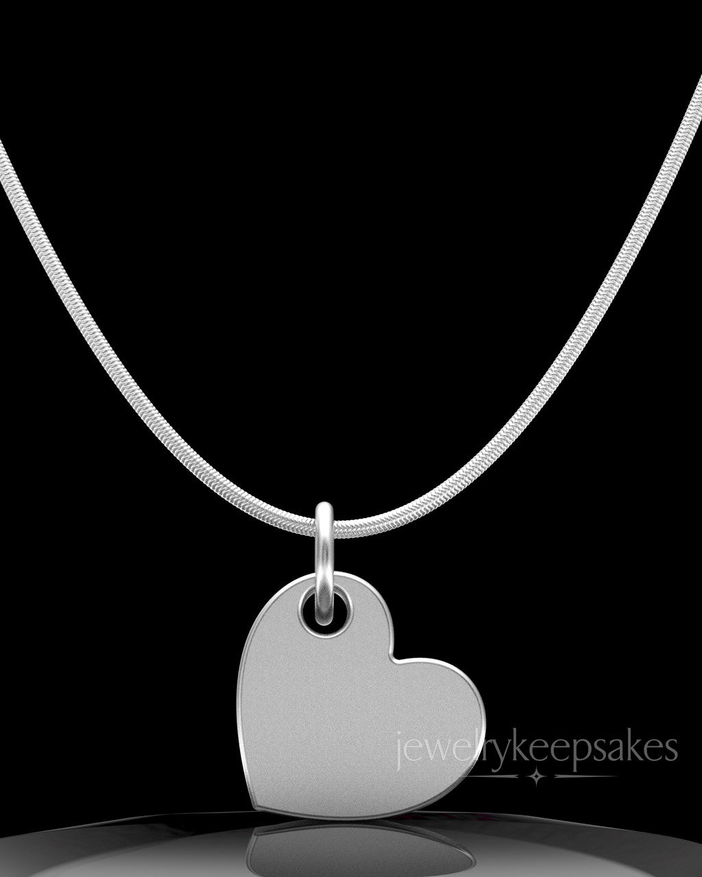 Sterling Silver Angled Heart Permanently Sealed Waterproof Keepsake Jewelry
