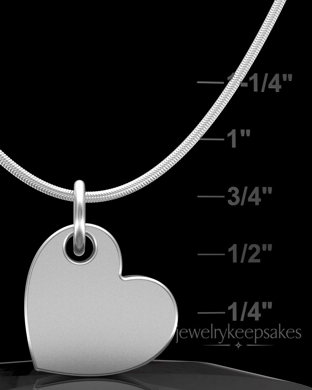 Sterling Silver Angled Heart Permanently Sealed Waterproof Keepsake Jewelry
