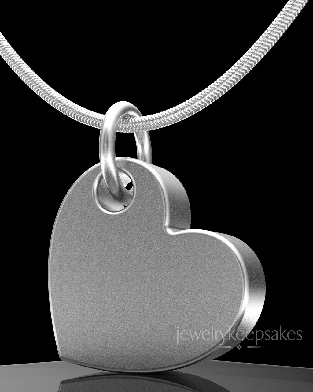 Sterling Silver Angled Heart Permanently Sealed Waterproof Keepsake Jewelry