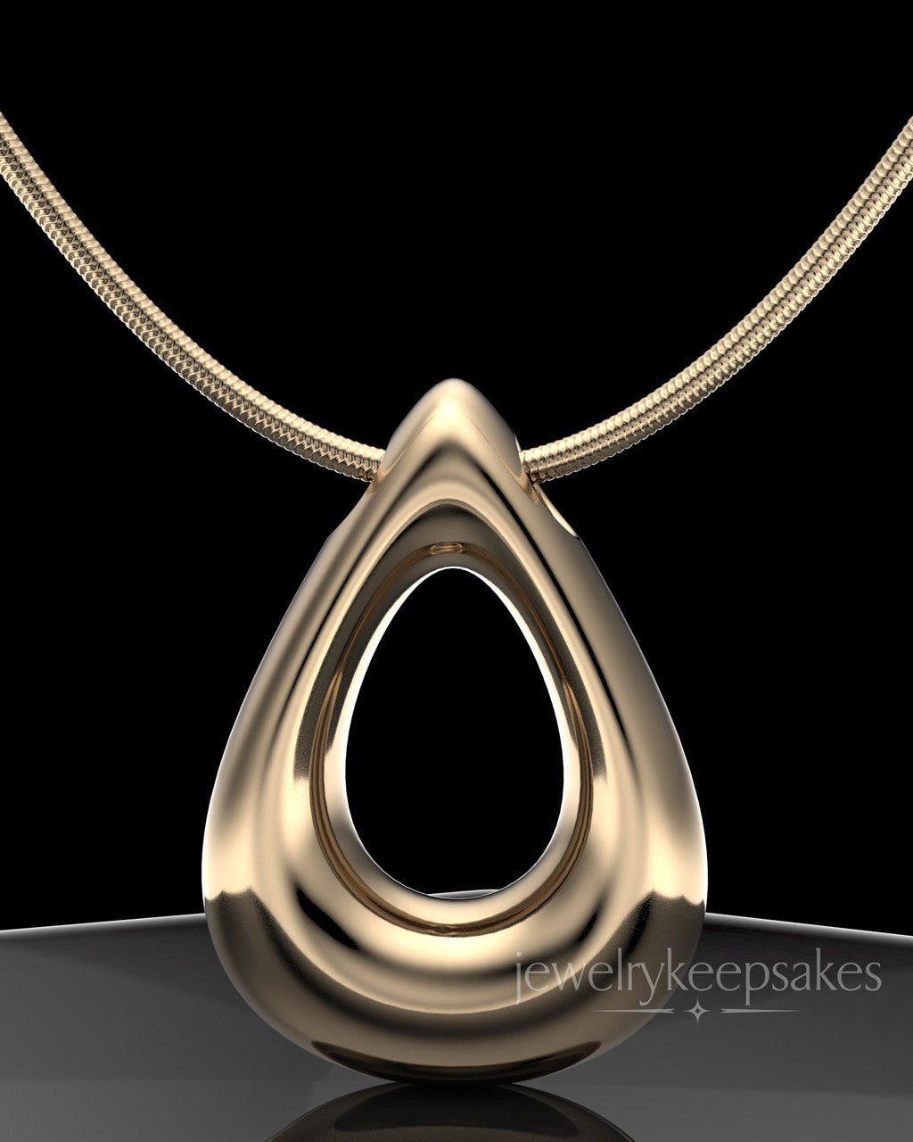 Solid 14k Gold Permanently Sealed Teardrop Waterproof Keepsake Jewelry