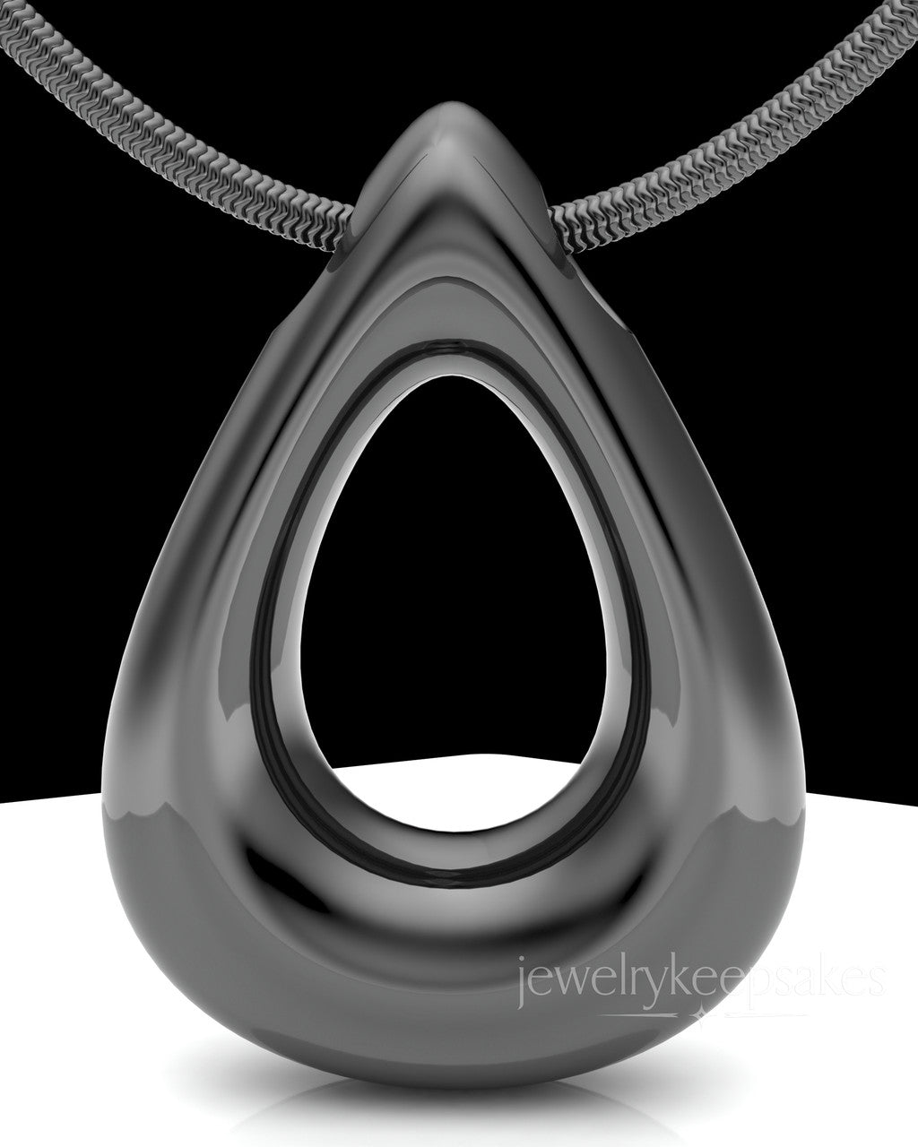 Black Plated Permanently Sealed Teardrop Waterproof Keepsake Jewelry