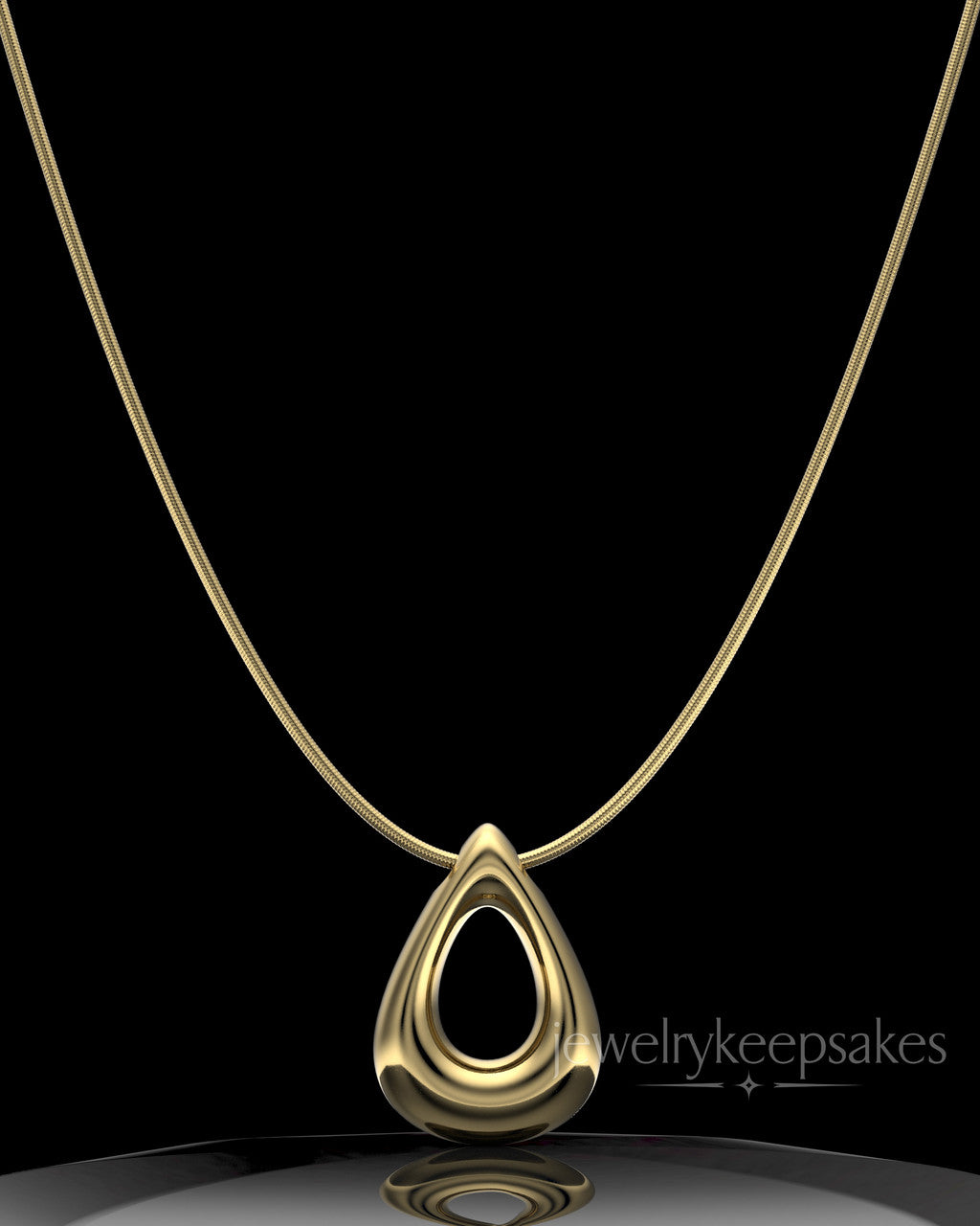 Gold Plated Permanently Sealed Teardrop Waterproof Keepsake Jewelry