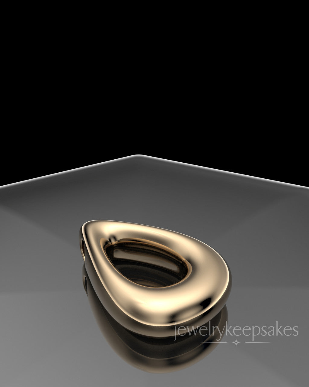 Solid 14k Gold Permanently Sealed Teardrop Waterproof Keepsake Jewelry