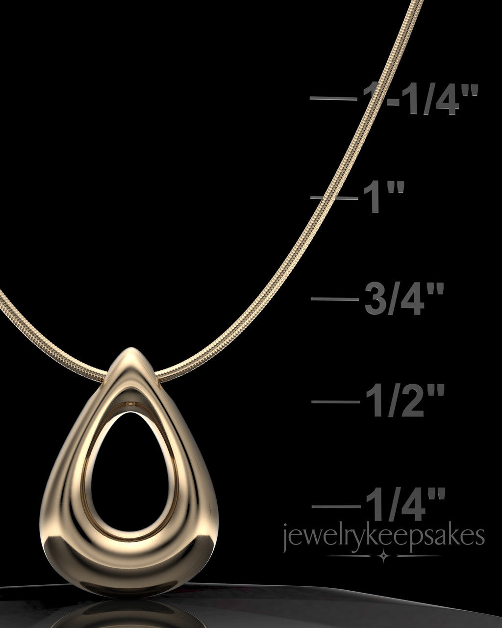 Solid 14k Gold Permanently Sealed Teardrop Waterproof Keepsake Jewelry