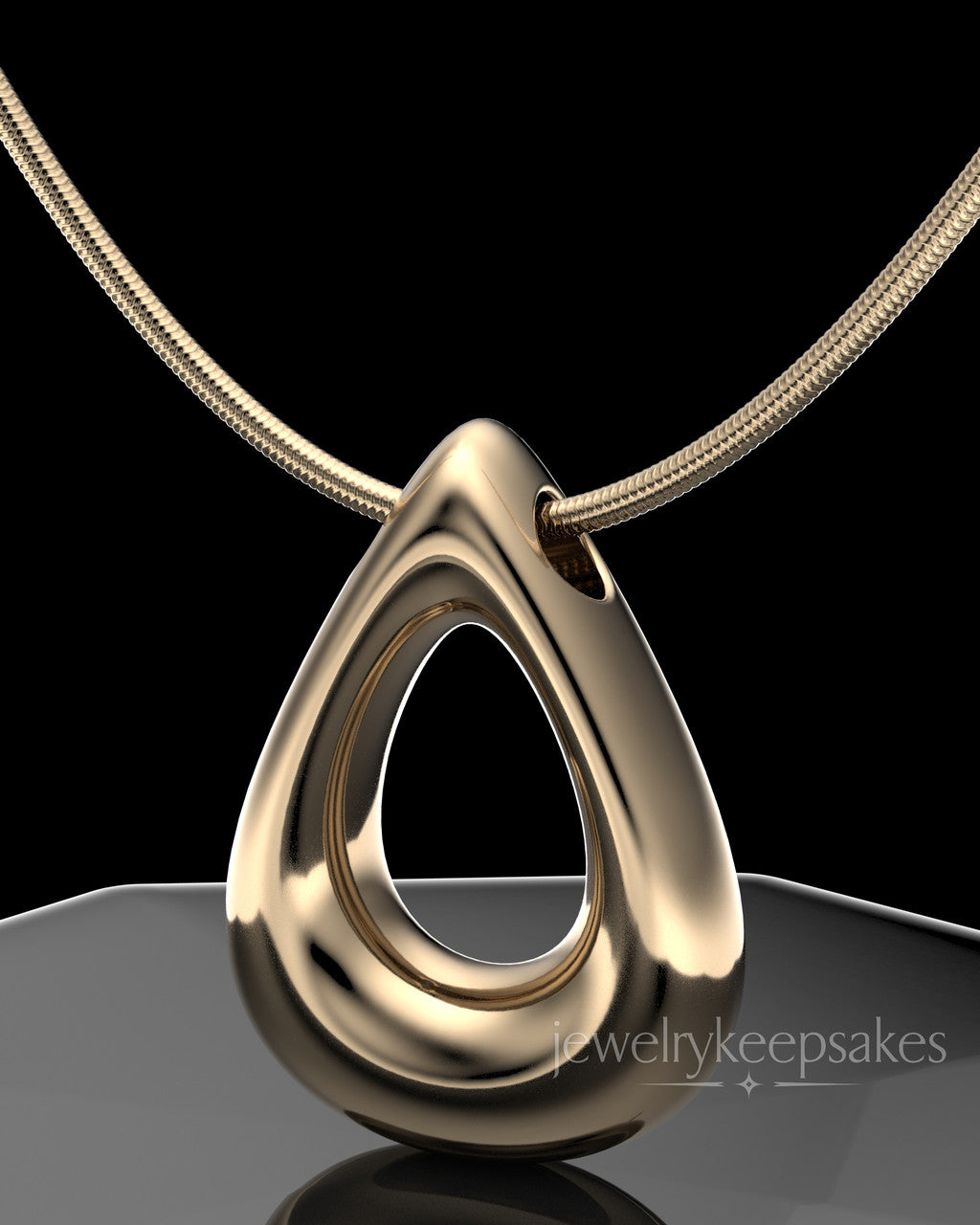 Solid 14k Gold Permanently Sealed Teardrop Waterproof Keepsake Jewelry