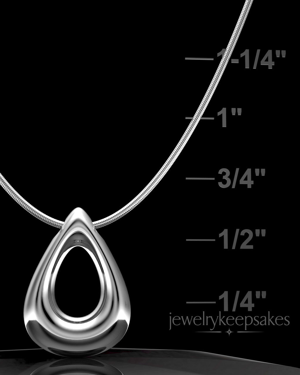 Sterling Silver Permanently Sealed Teardrop Waterproof Keepsake Jewelry