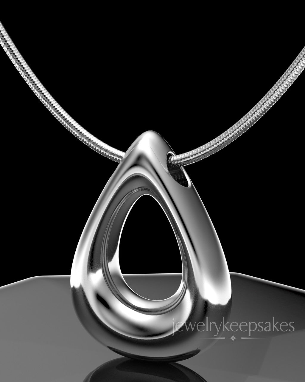 Solid 14k White Gold Permanently Sealed Teardrop Waterproof Keepsake Jewelry