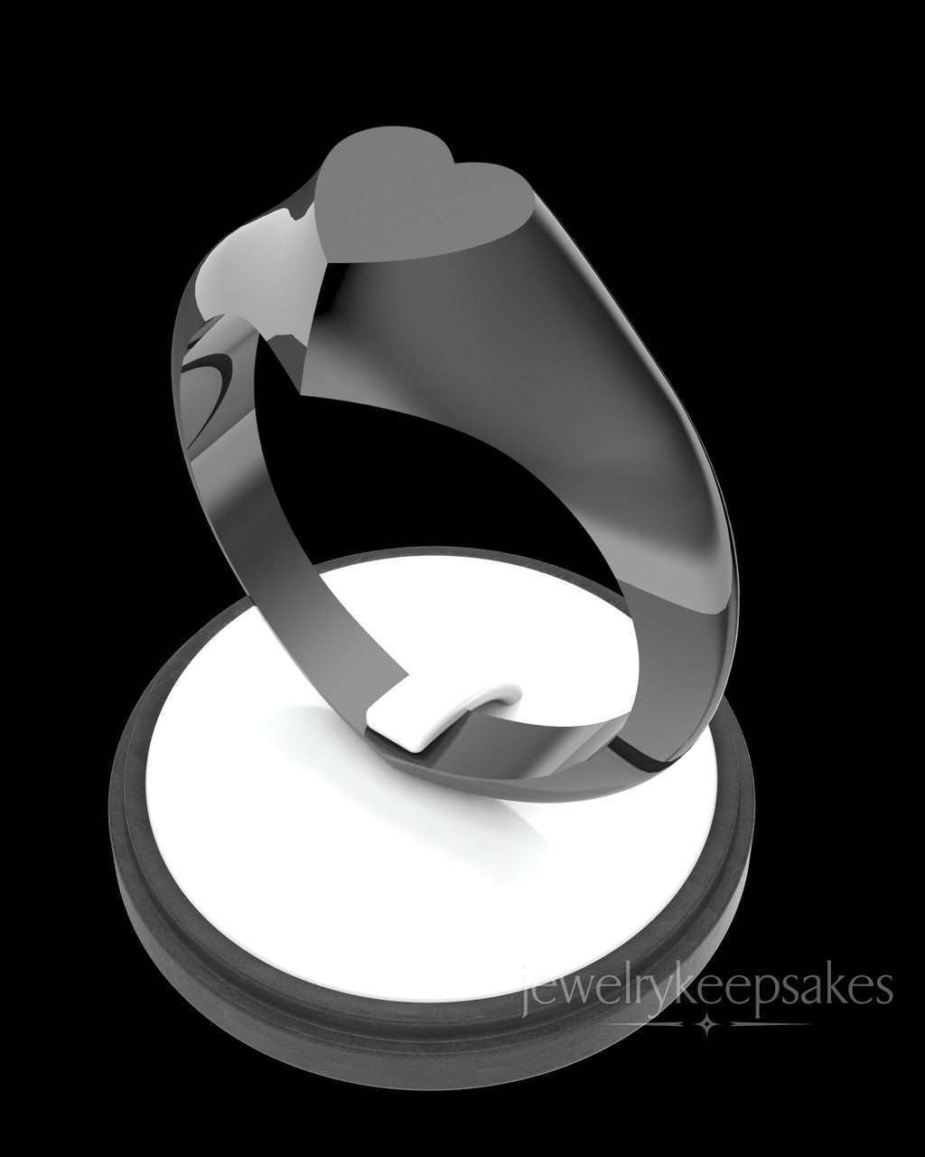 Black Signet Permanently Sealed Waterproof Cremation Ring