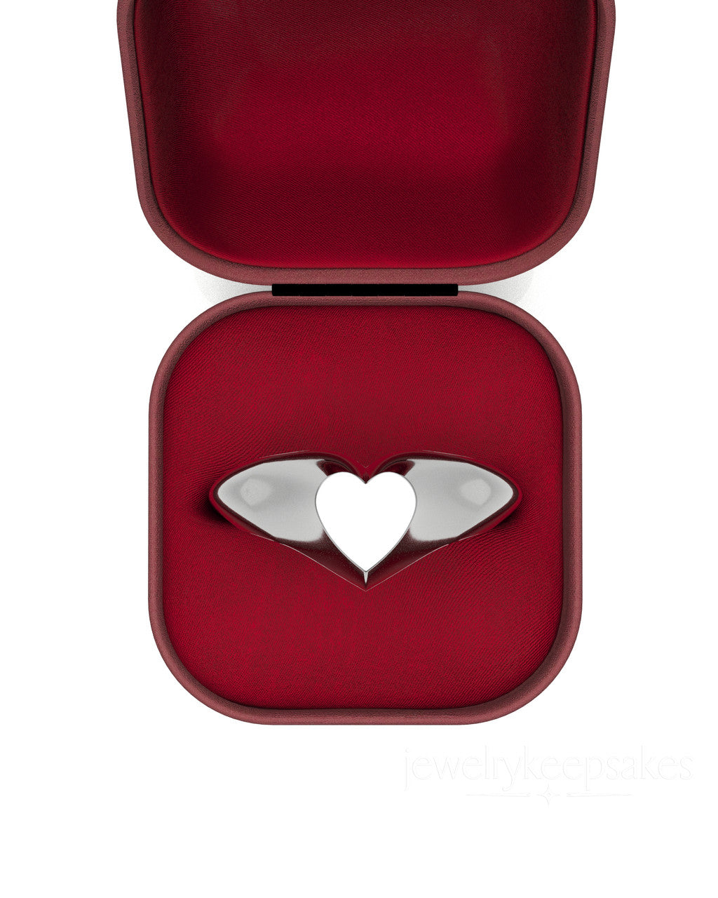 Solid 14K White Gold Signet Permanently Sealed Waterproof Cremation Ring