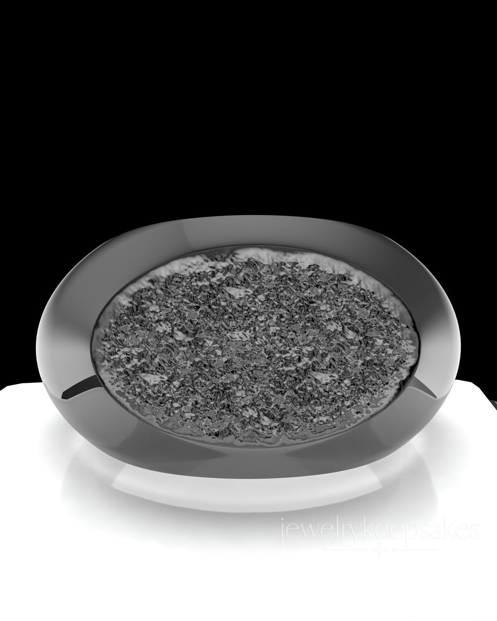 Black Men's Signet Permanently Sealed Waterproof Cremation Ring