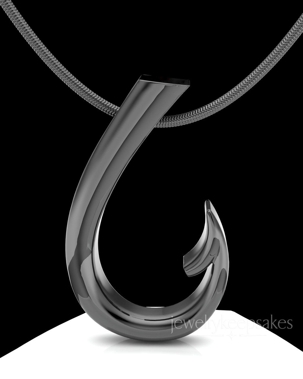 Black Plated Hook Permanently Sealed Waterproof Cremation Pendant