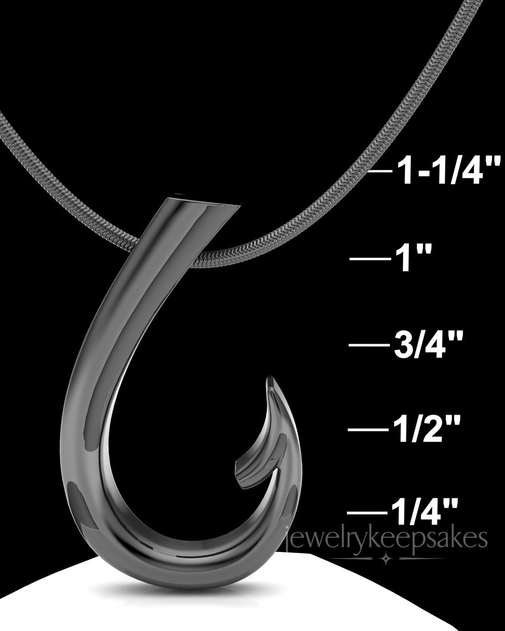 Black Plated Hook Permanently Sealed Waterproof Cremation Pendant