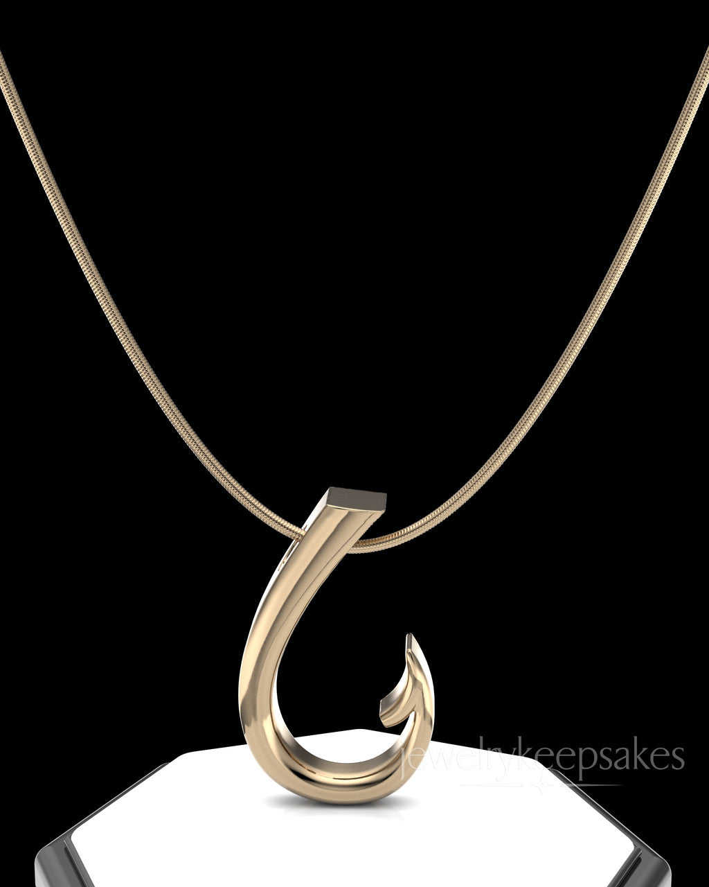 Solid 14k Gold Hook Permanently Sealed Waterproof Cremation Pendant