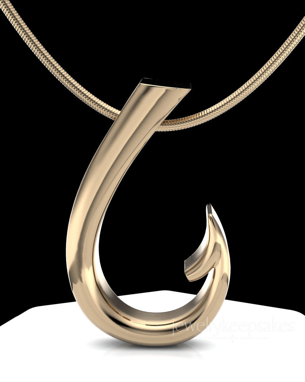Solid 14k Gold Hook Permanently Sealed Waterproof Cremation Pendant