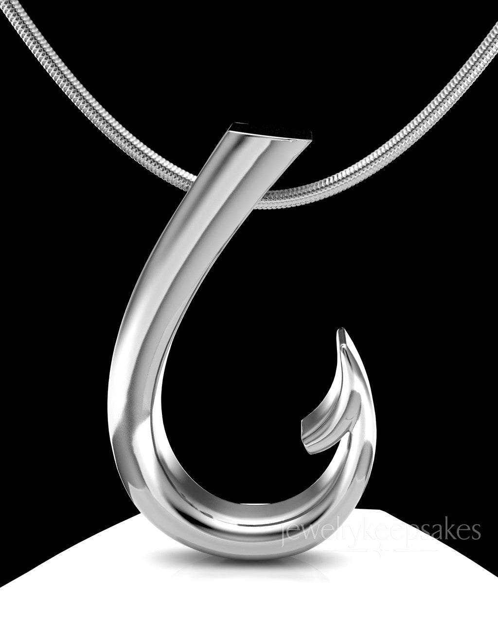 Solid 14k White Gold Hook Permanently Sealed Waterproof Cremation Pendant