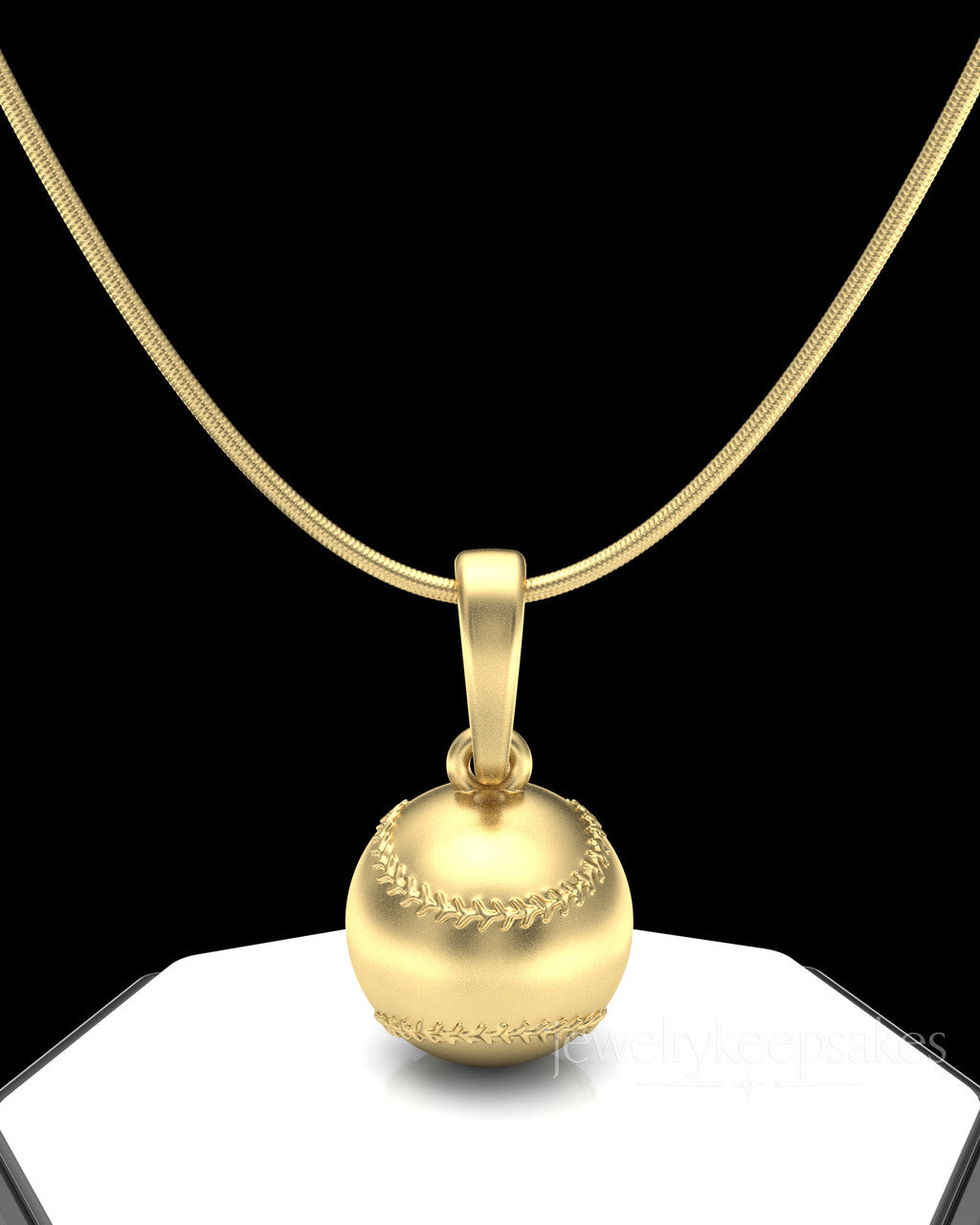 Gold Plated Baseball Permanently Sealed Waterproof Cremation Pendant