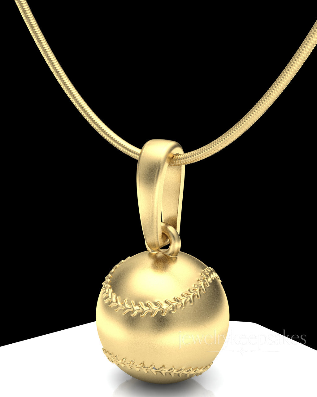 Gold Plated Baseball Permanently Sealed Waterproof Cremation Pendant