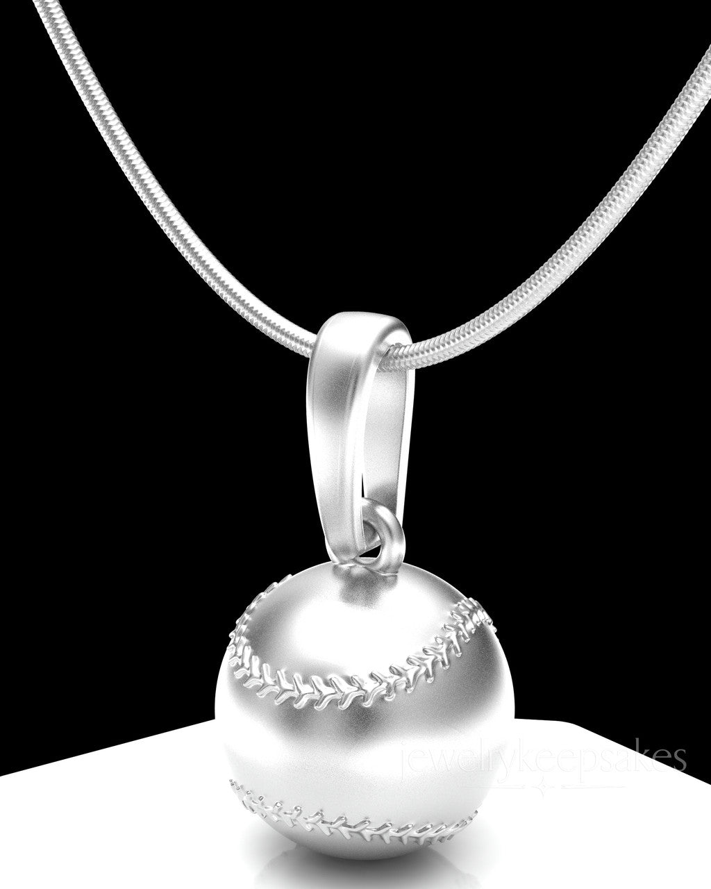 Sterling Silver Baseball Permanently Sealed Waterproof Cremation Pendant