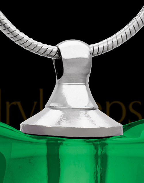 Green Glass Pristine Heart Cremation Jewelry