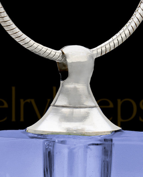 Blue Charmed Heart Glass Cremation Jewelry