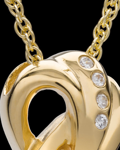 14K Gold and Onxy Infinity Cremation Necklace