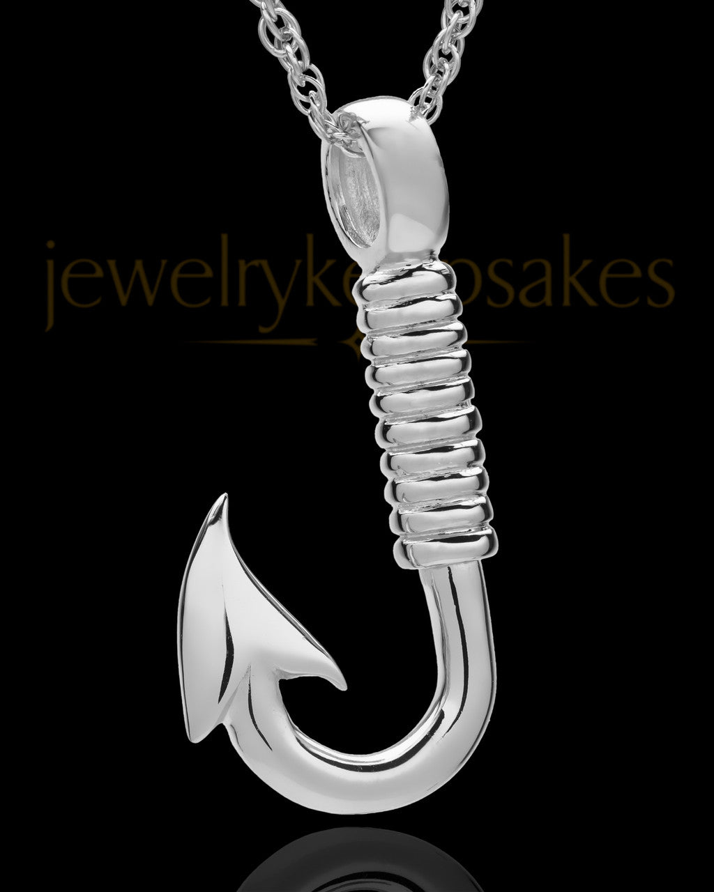 14K White Gold Hook Cremation Pendant