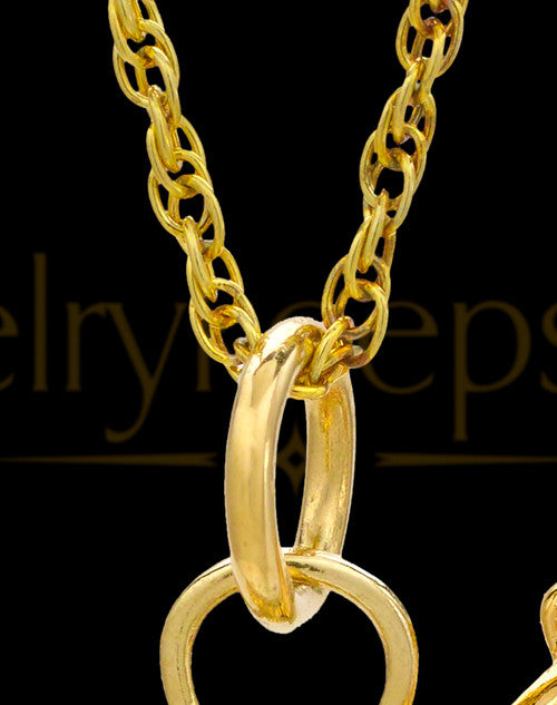 Memorial Urn Pendant Gold Plated Golf Clubs