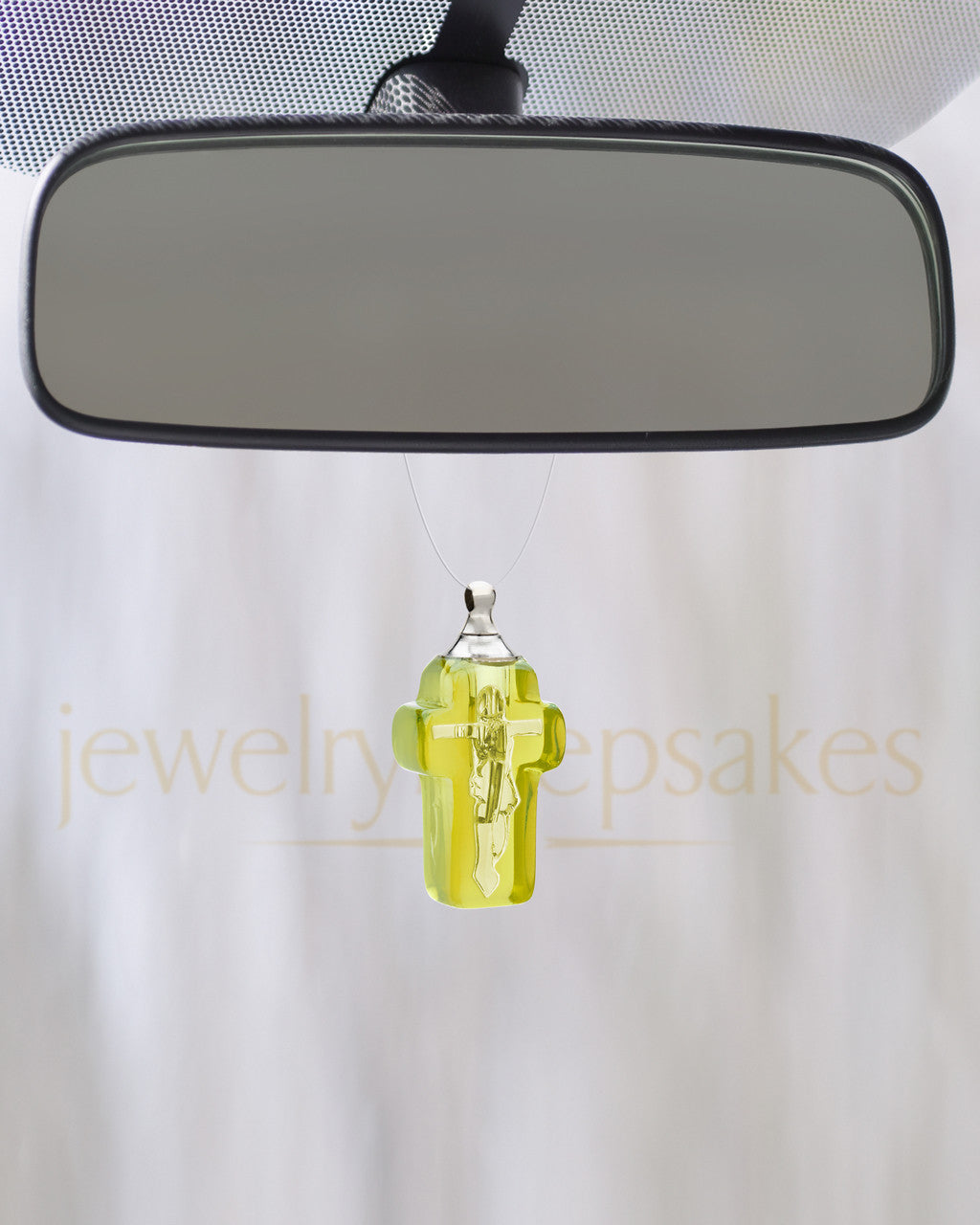 Golden Faithful Cross Glass Reflection Pendant