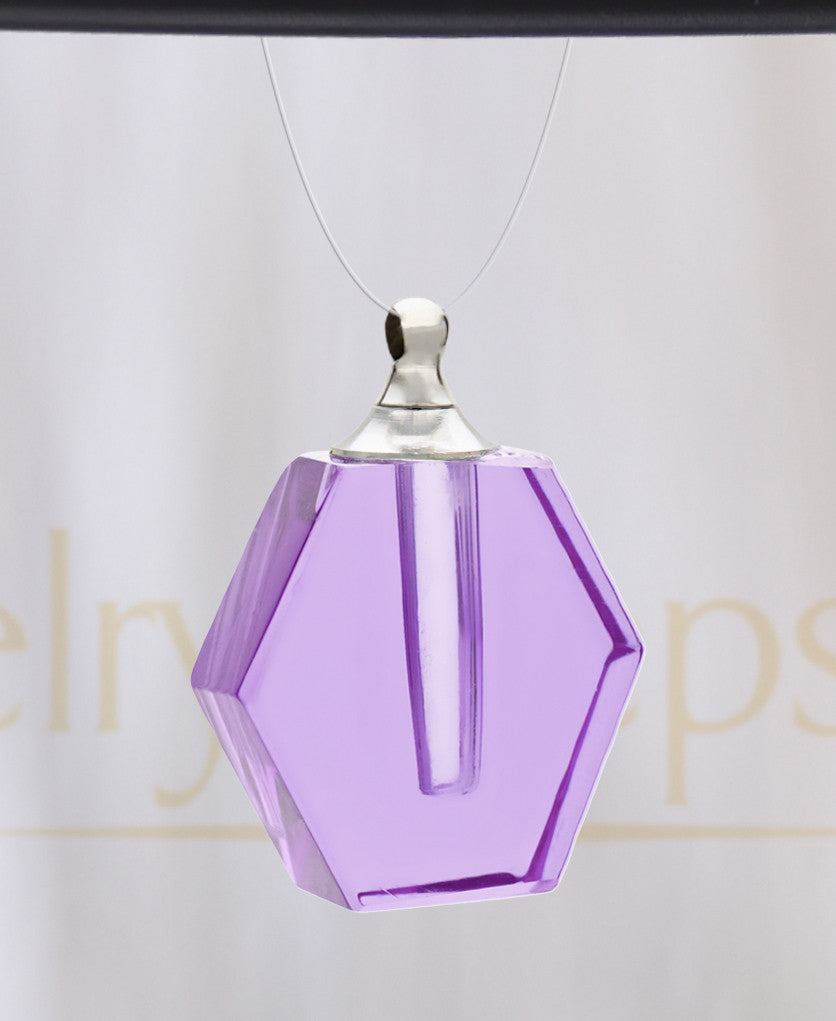 Violet Honesty Glass Reflection Pendant