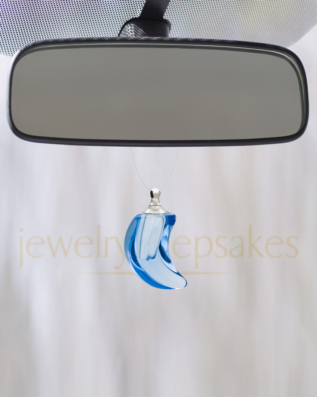 Blue Crescent Glass Reflection Pendant