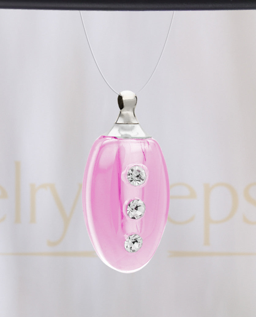 Pink Mystic Glass Teardrop Reflection Pendant