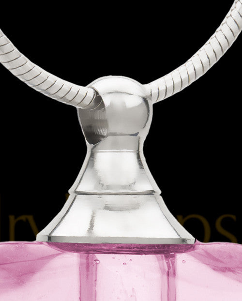 Pink Glass Shapely Heart Cremation Jewelry