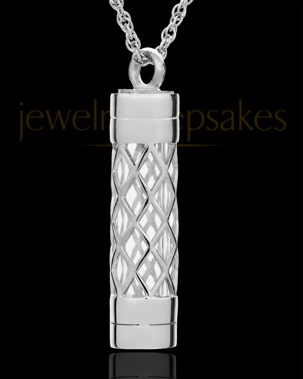 Adoration Cylinder Cremation Jewelry in 14K White Gold