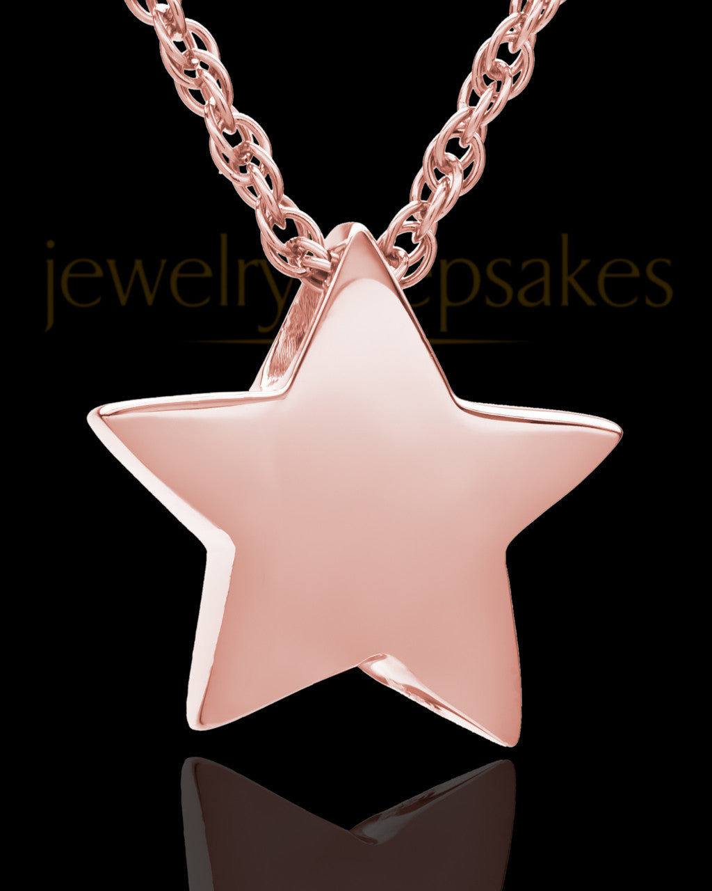 14K Rose Gold Sliding Star Cremation Keepsake