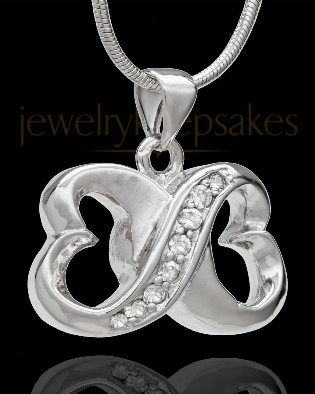 Sterling Silver For All Time Hearts Cremation Urn Pendant