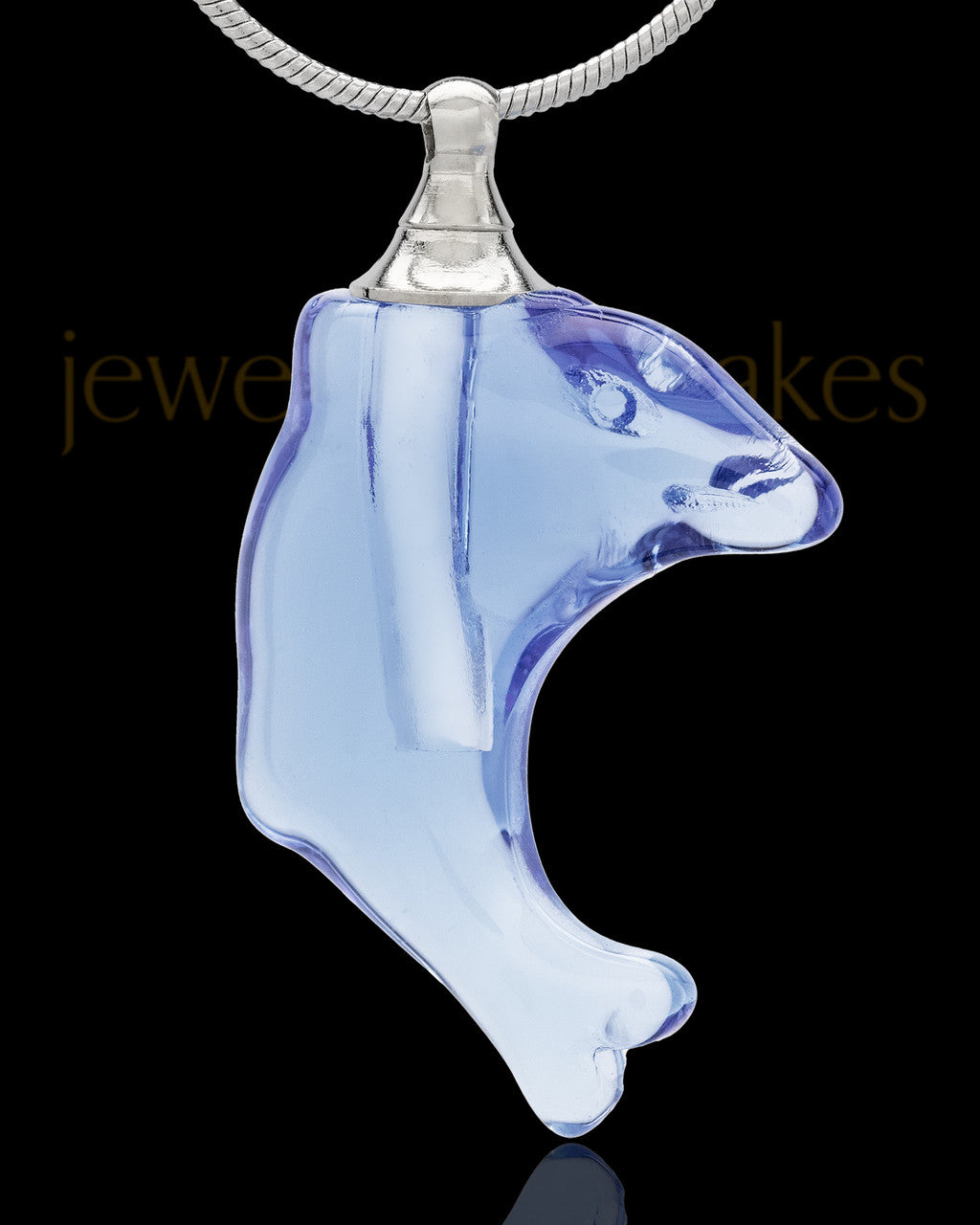 Urn Necklace Blue Aquatic Glass Locket