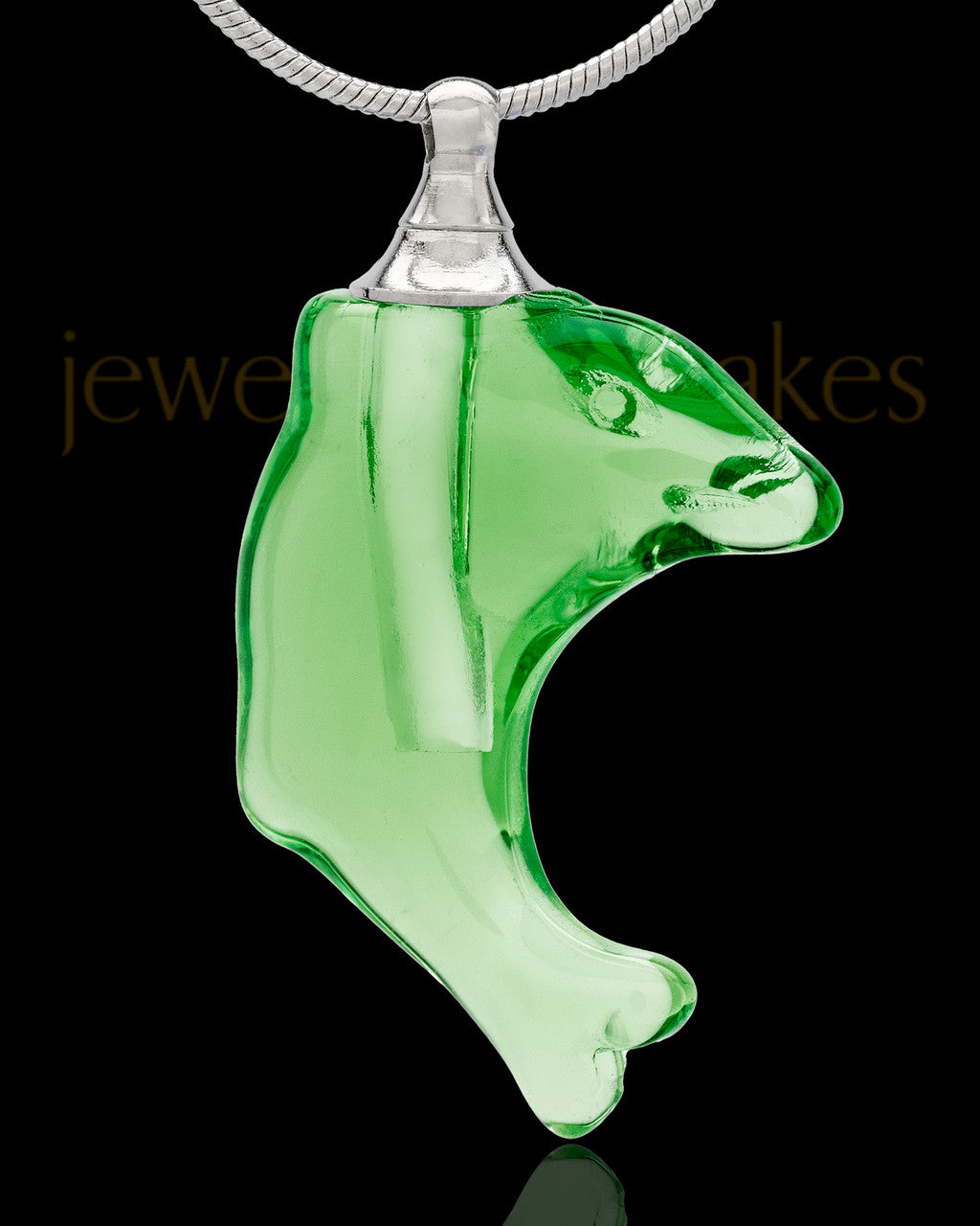 Urn Necklace Green Aquatic Glass Locket