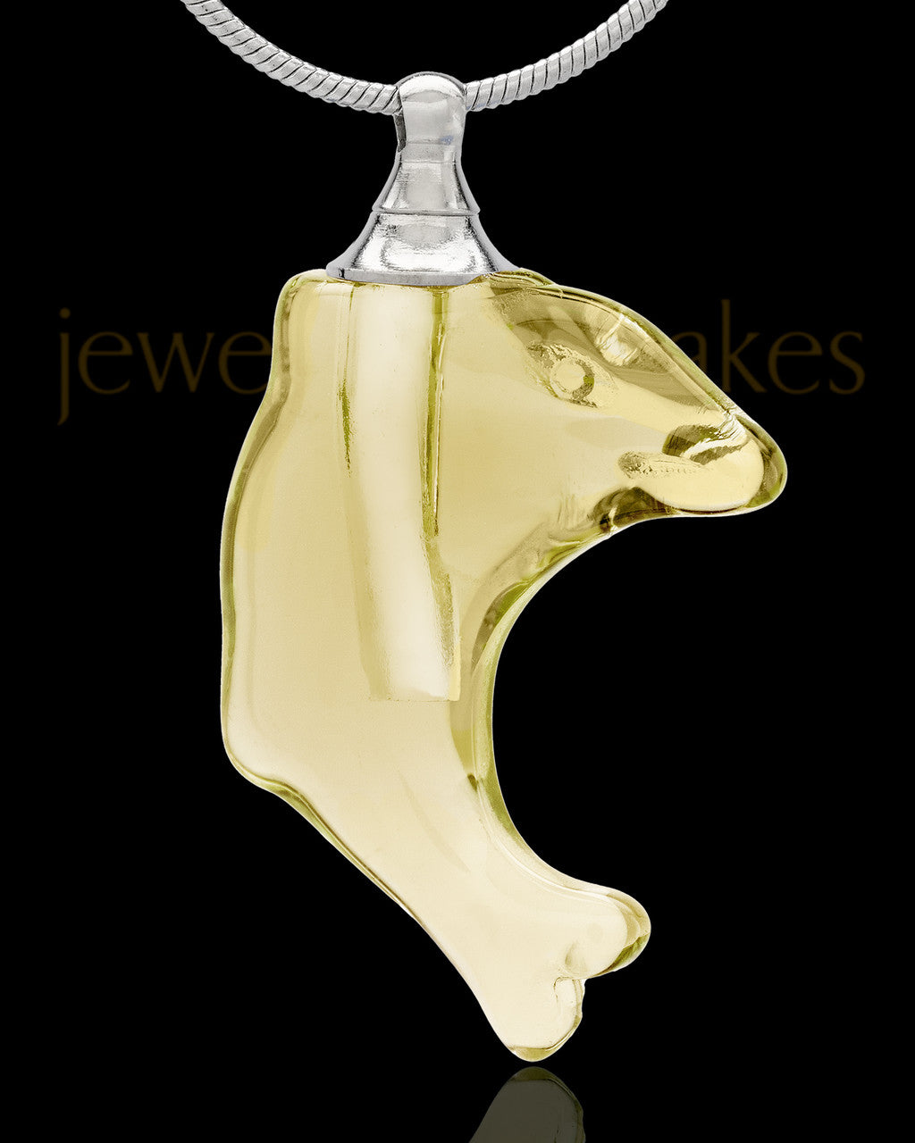 Urn Necklace Yellow Aquatic Glass Locket
