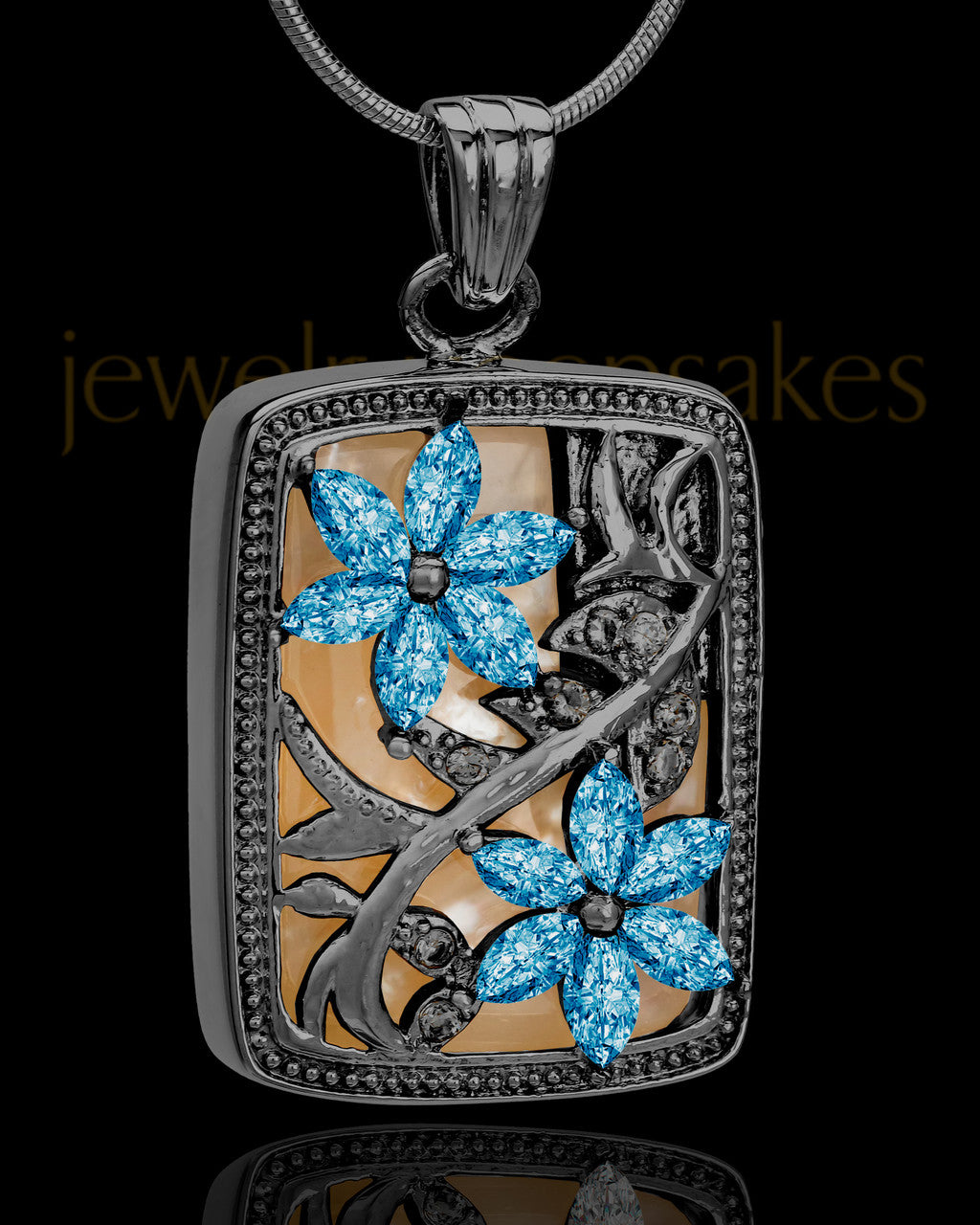 Black and Blue Spring Garden Memorial Charm