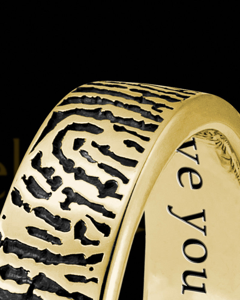 Ladies Solid 14k Gold Thumbprint Ring