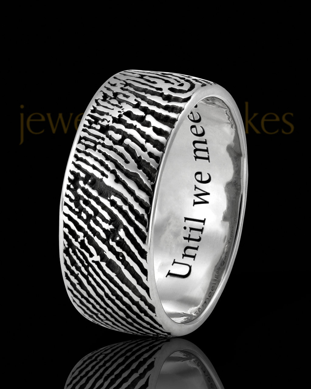 Custom Men's Memorial Fingerprint Ring Sterling Silver