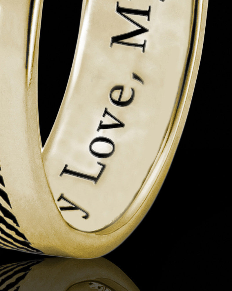 Ladies Thin Solid 14k Gold Thumbprint Ring