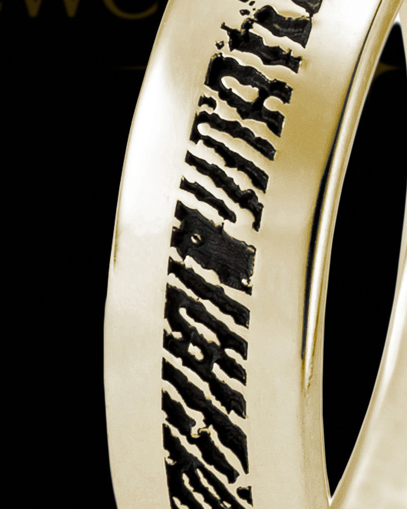 Ladies Thin Solid 14k Gold Thumbprint Ring