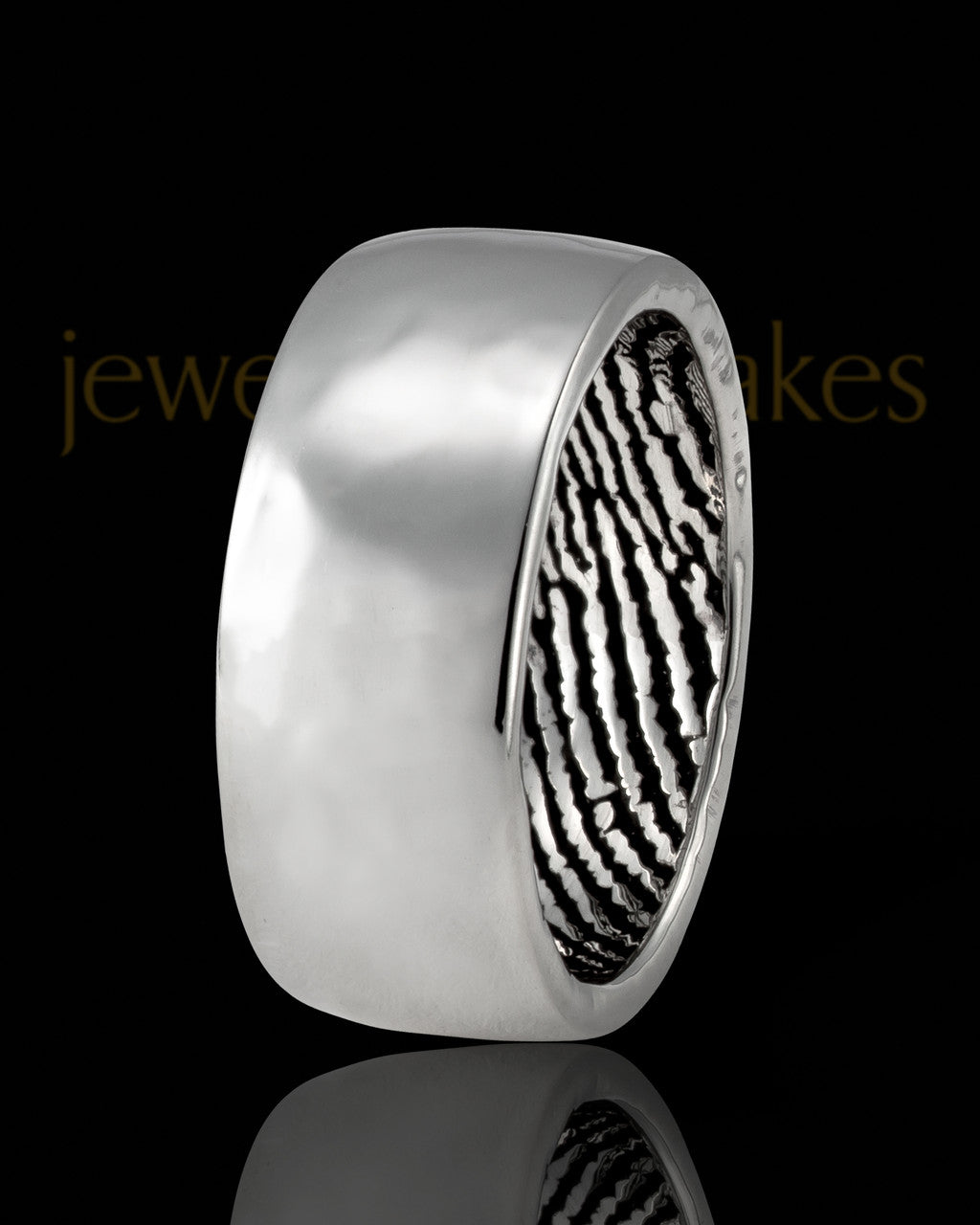 Men's Sterling Silver Hammered Thumbprint Ring