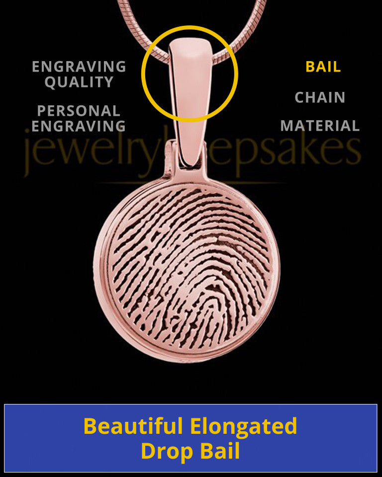 Round Rose Gold Plated Thumbprint Pendant