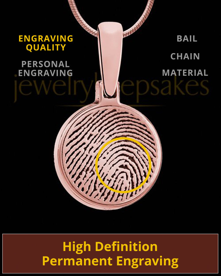 Round Rose Gold Plated Thumbprint Pendant