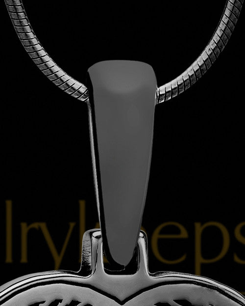 Thumbprint Heart Black Plated With Signature Pendant