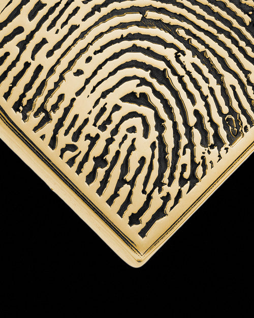 Heart Gold Plated Thumbprint With Signature Pendant